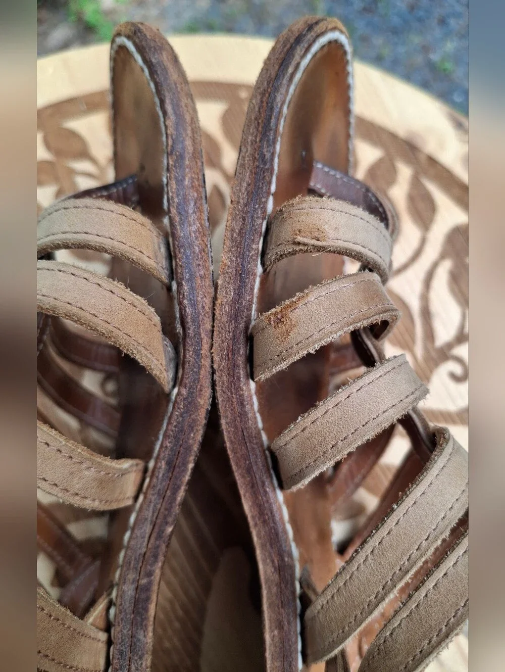 Rondini Saint Tropez Bikini Multi-Strap Roman Tan Leather Sandals Size 9